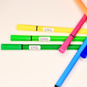 Minilapper til merking av smokker, blyanter, hårspenner og andre små ting